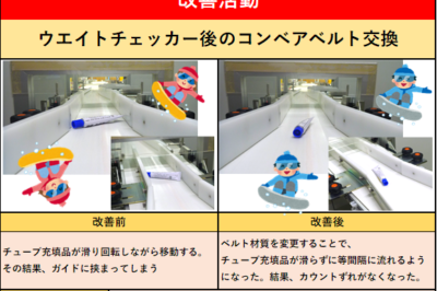 ウェイトチェッカー後のコンベアベルト交換